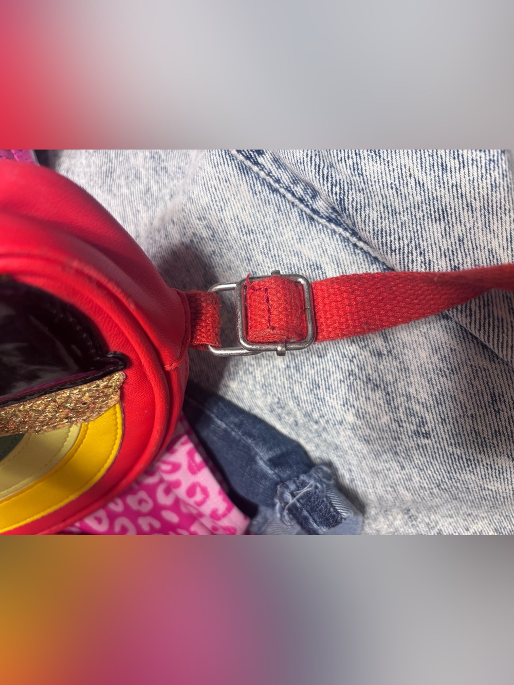 Rainbow Crossbody Bag w Pot of Gold Cloud Accents whimsical pride **2 for 20** - Picture 5 of 9